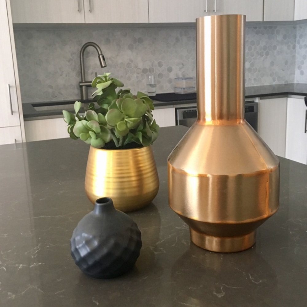 CB2 Faux Succulent in Gold Planter